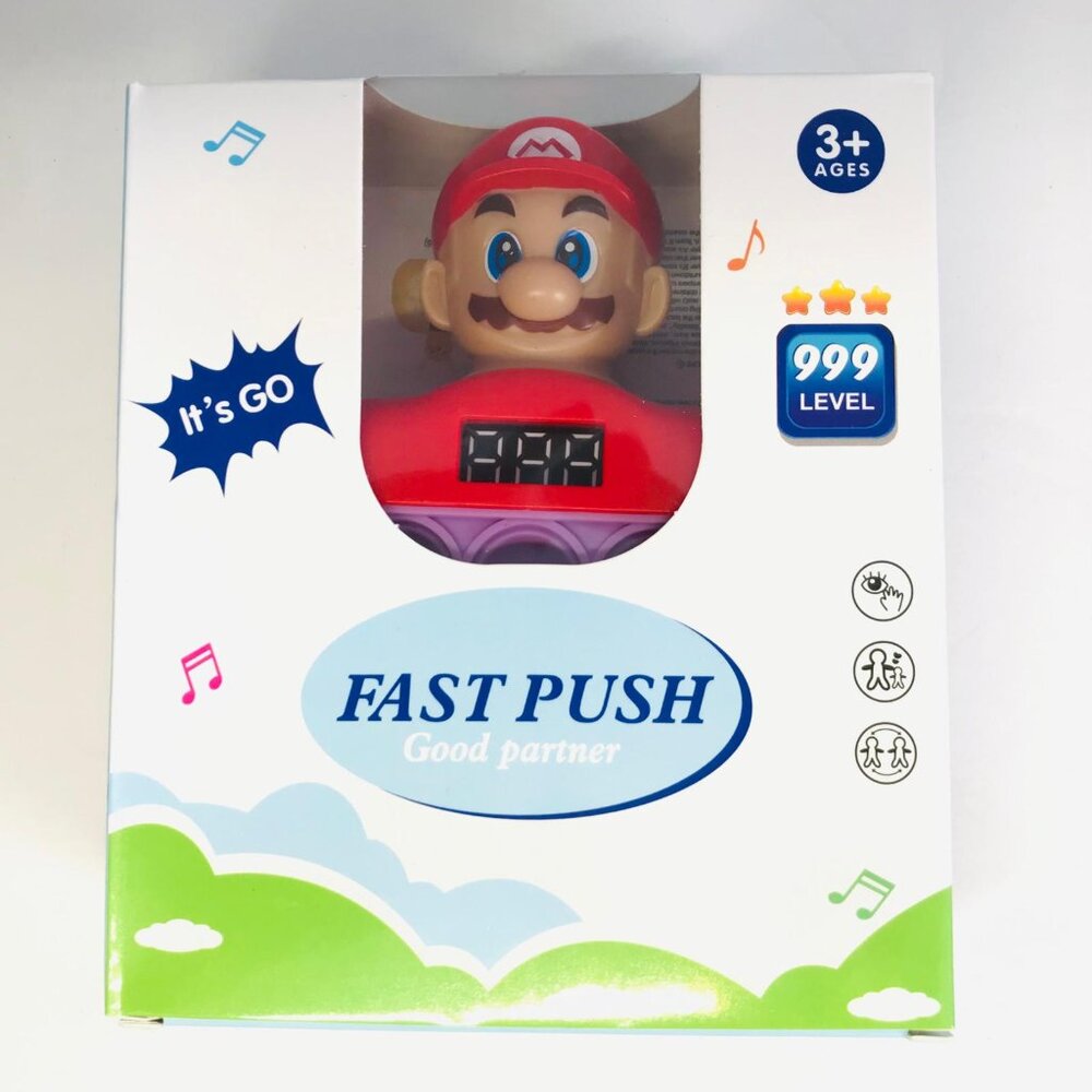 Quick Push Game Popping Fidget Kids Toys with LED Screen - Mario